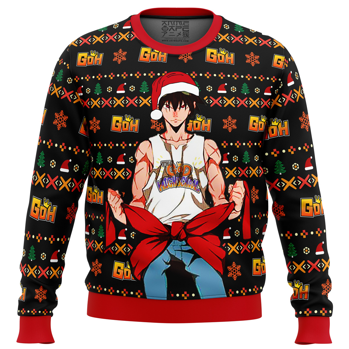 God of High School Santa Jin Mori Ugly Christmas Sweater