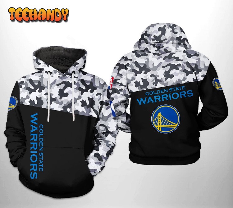 Golden State Warriors NBA Camo Veteran Team 3D Printed Hoodie