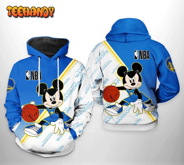 Golden State Warriors NBA Mickey 3D Printed HoodieZipper Hoodie