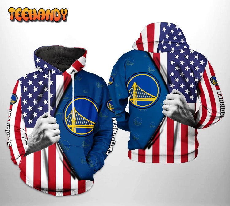 Golden State Warriors NBA US Flag Team 3D Printed HoodieZipper Hoodie