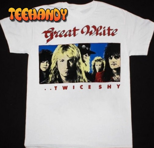 Great White Twice Shy Tour T-Shirt, Vintage Great White Hard Shirt