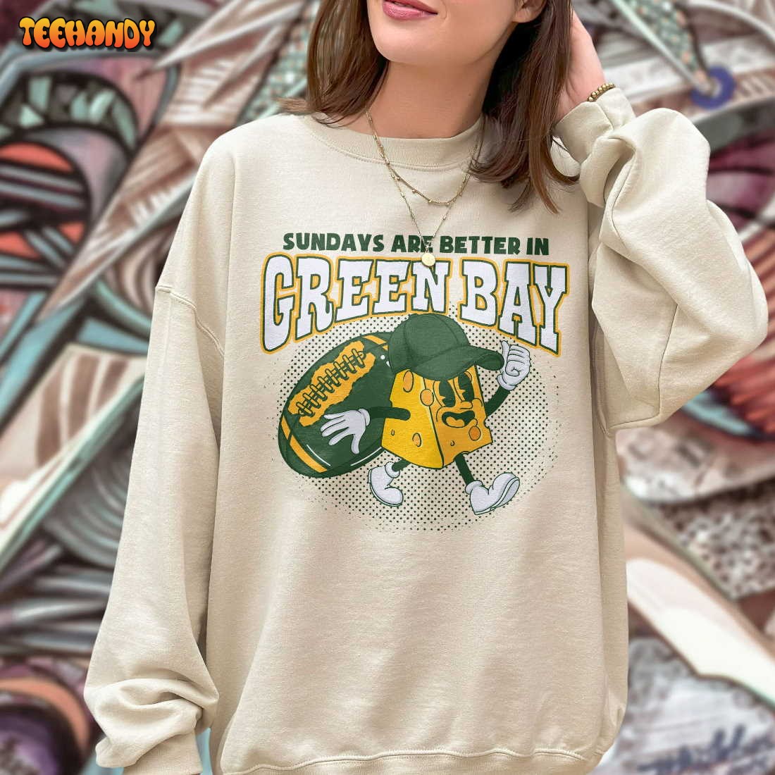 Green Bay Football Sweatshirt, Green Bay Cheese Head Shirt