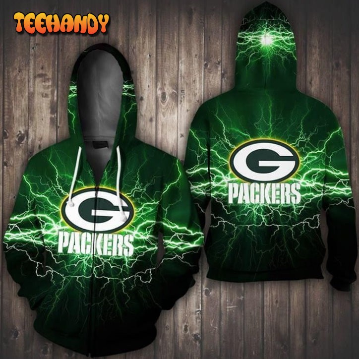 Green Bay Packers 3D Printed HoodieZipper Hoodie