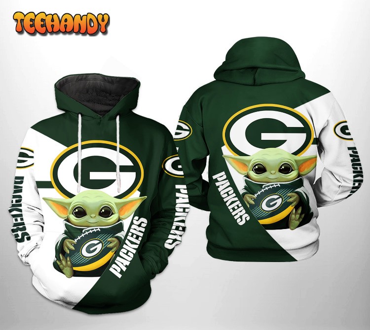 Green Bay Packers NFL Baby Yoda Team 3D Printed HoodieZipper Hoodie