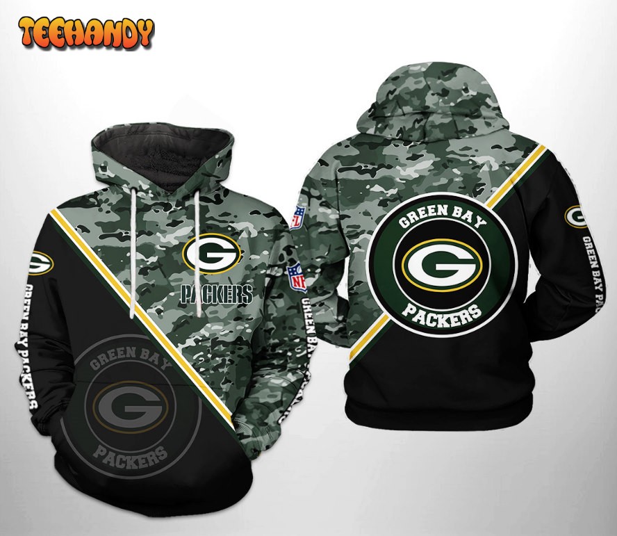 Green Bay Packers NFL Camo Team 3D Printed HoodieZipper Hoodie