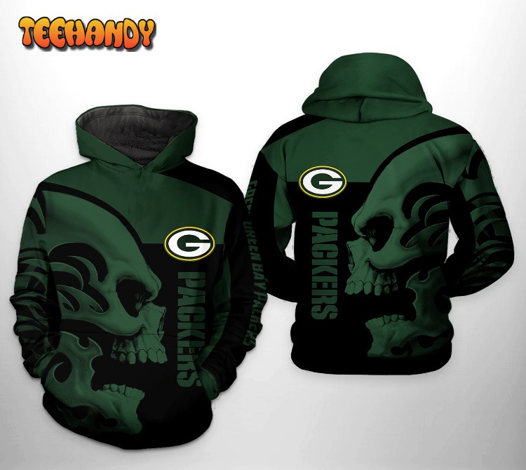 Green Bay Packers NFL Skull 3D Printed HoodieZipper Hoodie