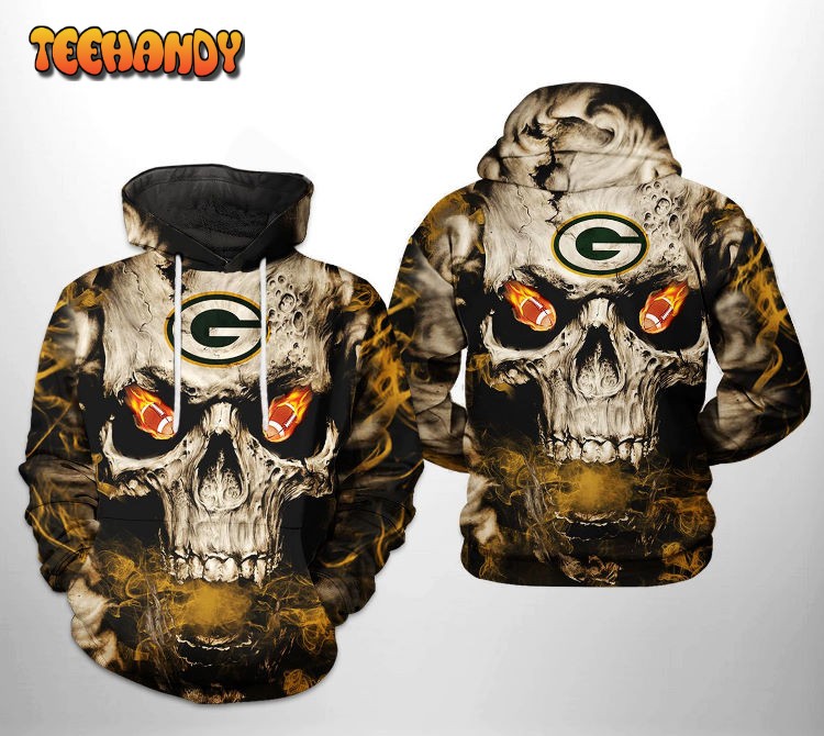 Green Bay Packers NFL Skull Team 3D Printed HoodieZipper Hoodie