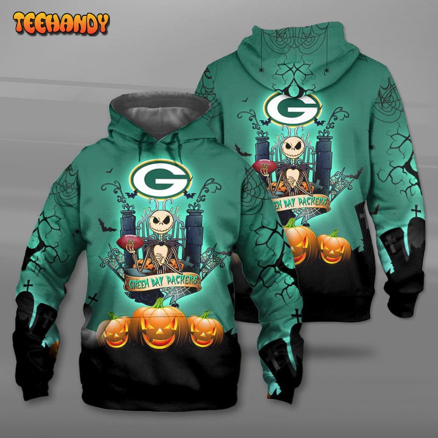 Green Bay Packers The Nightmare Before Christmas Jack Skellington 3D Hoodie