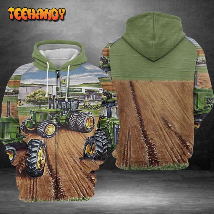 Green Tractor 3D Printed HoodieZipper Hoodie