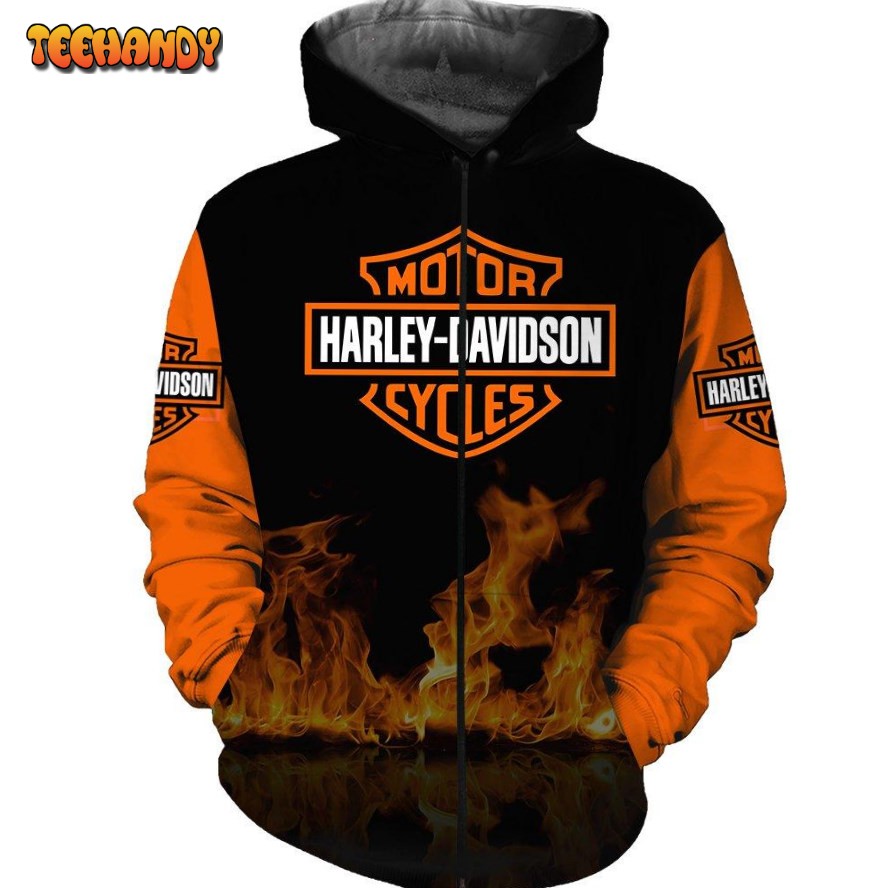 Harley-davidson 3D Printed HoodieZipper Hoodie