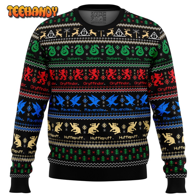 Harry Potter Hogwarts Houses Ugly Christmas Sweater