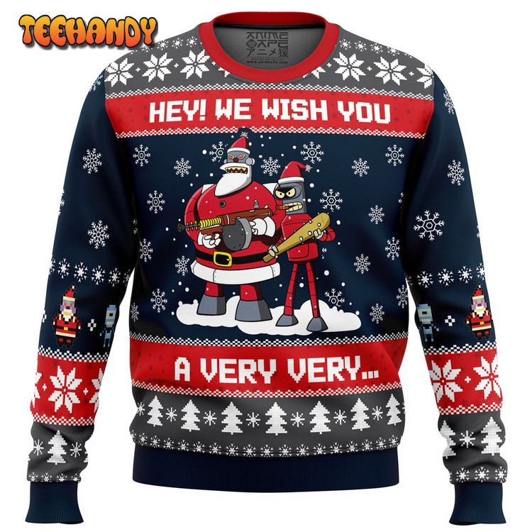 Hey! We Wish You a Futurama Ugly Christmas Sweater