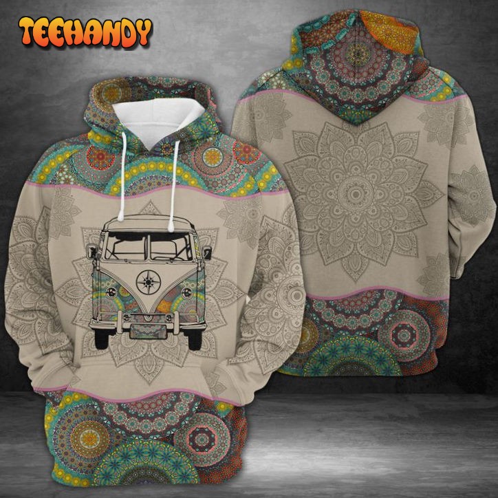 Hippie Bus Mandala 3D Printed HoodieZipper Hoodie