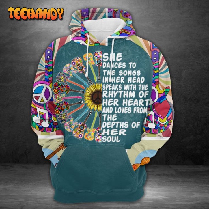 Hippie Guitar 3D Printed HoodieZipper Hoodie