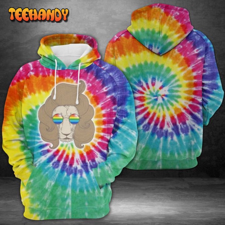 Hippie Lion Tie Dye 3D Printed HoodieZipper Hoodie