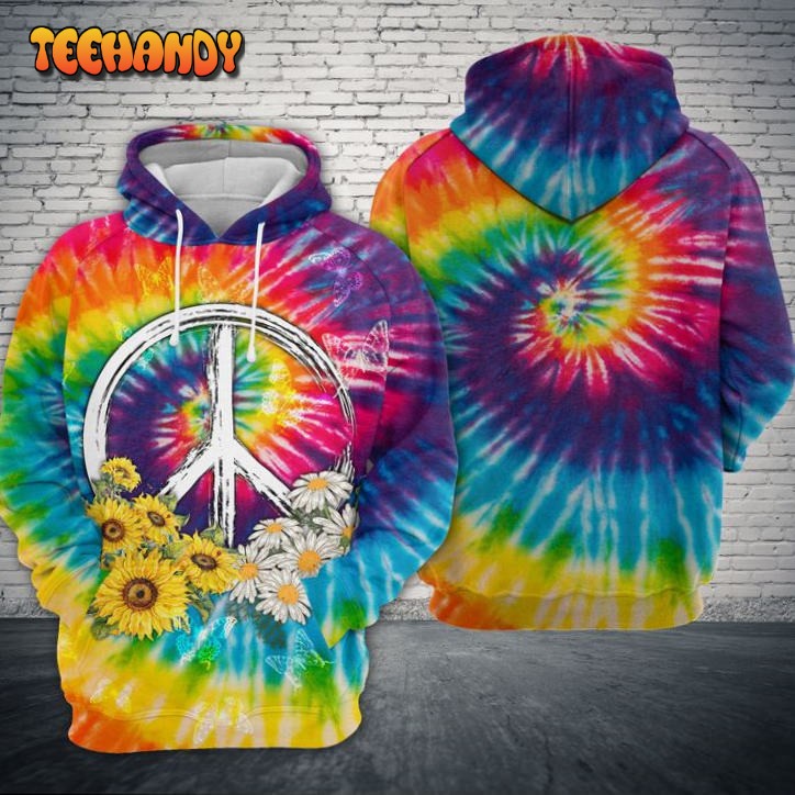 Hippie Tie Dye 3D Printed HoodieZipper Hoodie