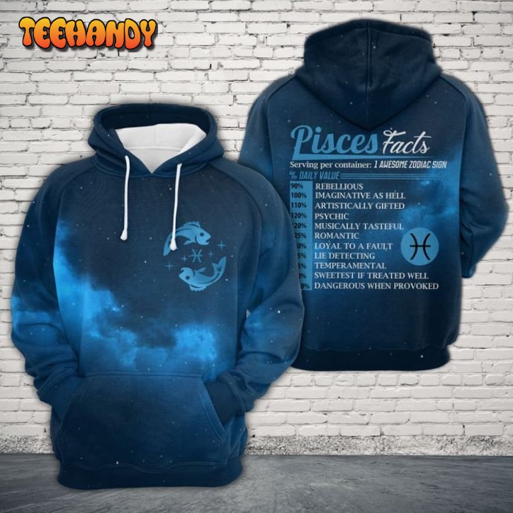 Horoscope Pisces Facts 3D Printed HoodieZipper Hoodie