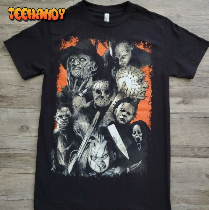 Horror Characters Halloween Shirt, Horror Killer Movies Friday The 13th Shirt