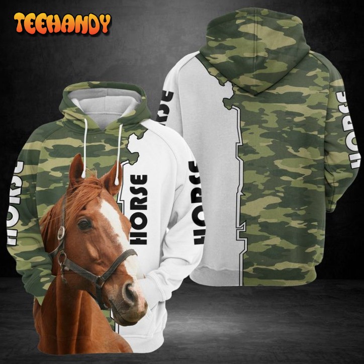 Horse Camo Pattern 3D Printed HoodieZipper Hoodie