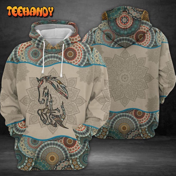 Horse Mandala 3D Printed HoodieZipper Hoodie