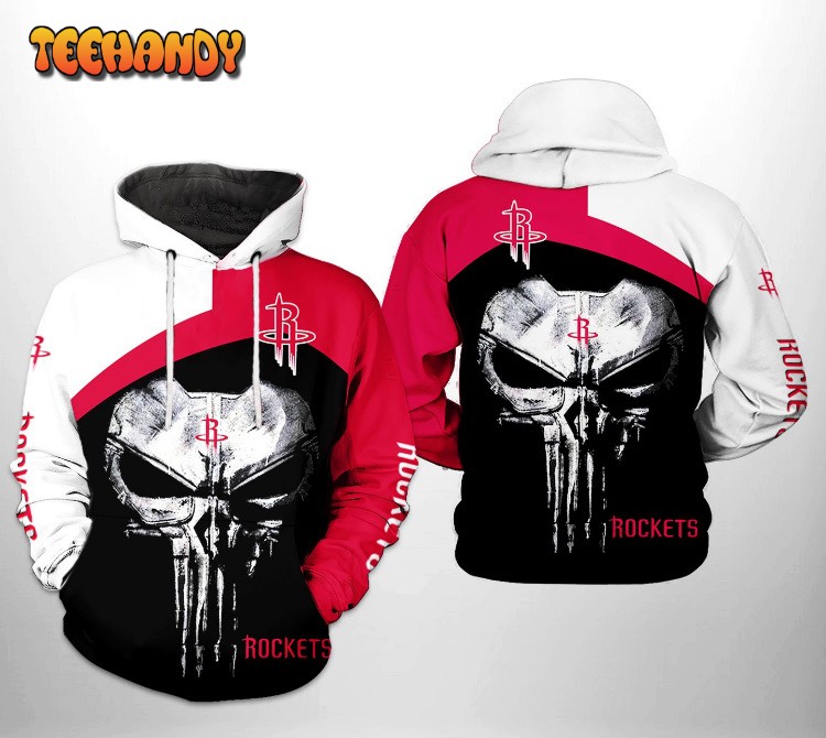 Houston Rockets NBA Skull Punisher Team 3D Printed HoodieZipper Hoodie