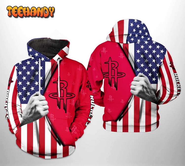 Houston Rockets NBA US Flag Team 3D Printed HoodieZipper Hoodie