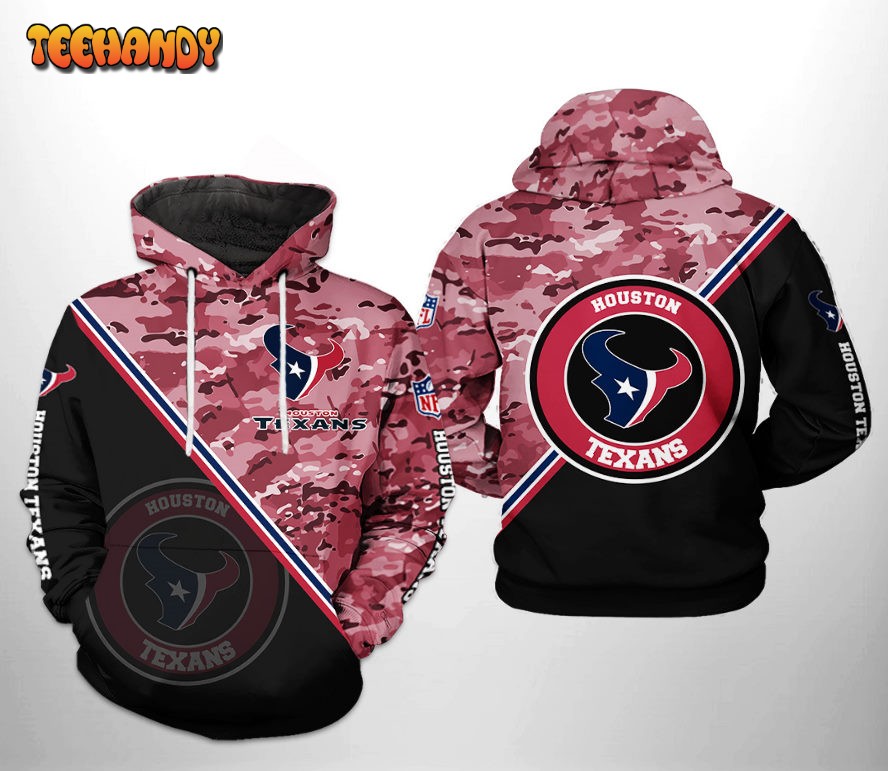 Houston Texans NFL Camo Team 3D Printed HoodieZipper Hoodie