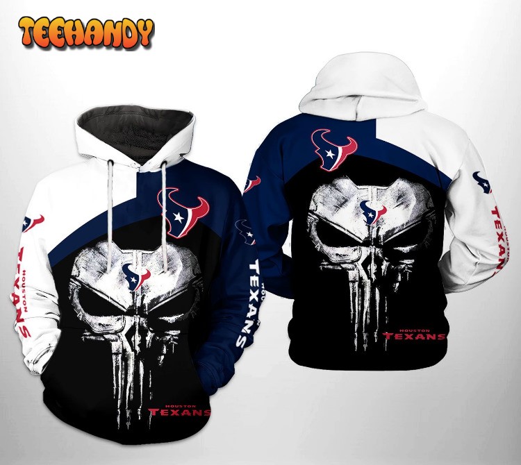 Houston Texans NFL Skull Punisher Team 3D Printed HoodieZipper Hoodie