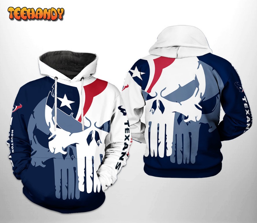 Houston Texans NFL Team Skull 3D Printed HoodieZipper Hoodie