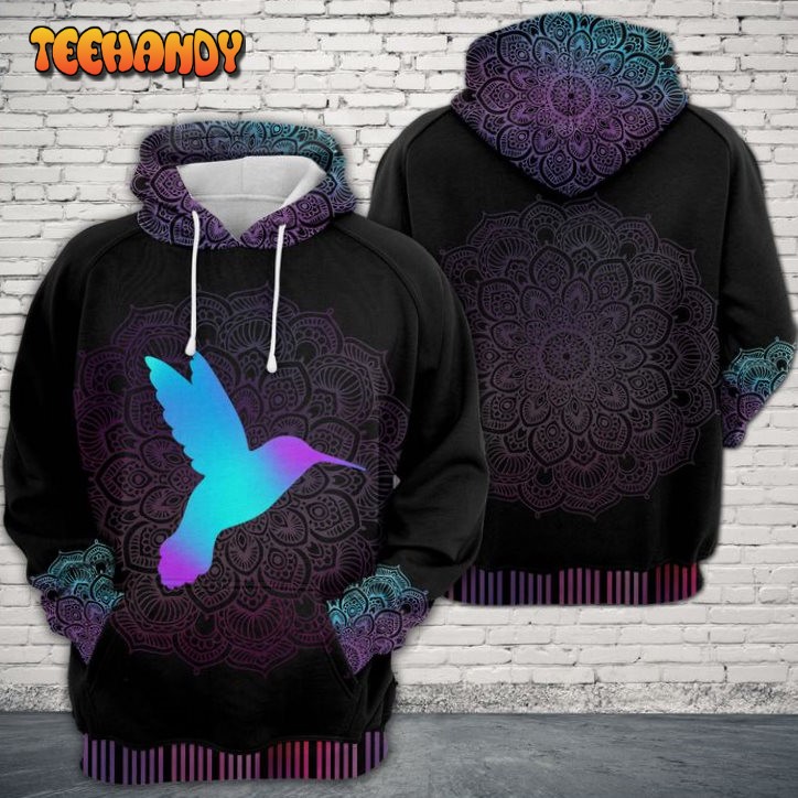 Hummingbird Zen Pattern 3D Printed HoodieZipper Hoodie