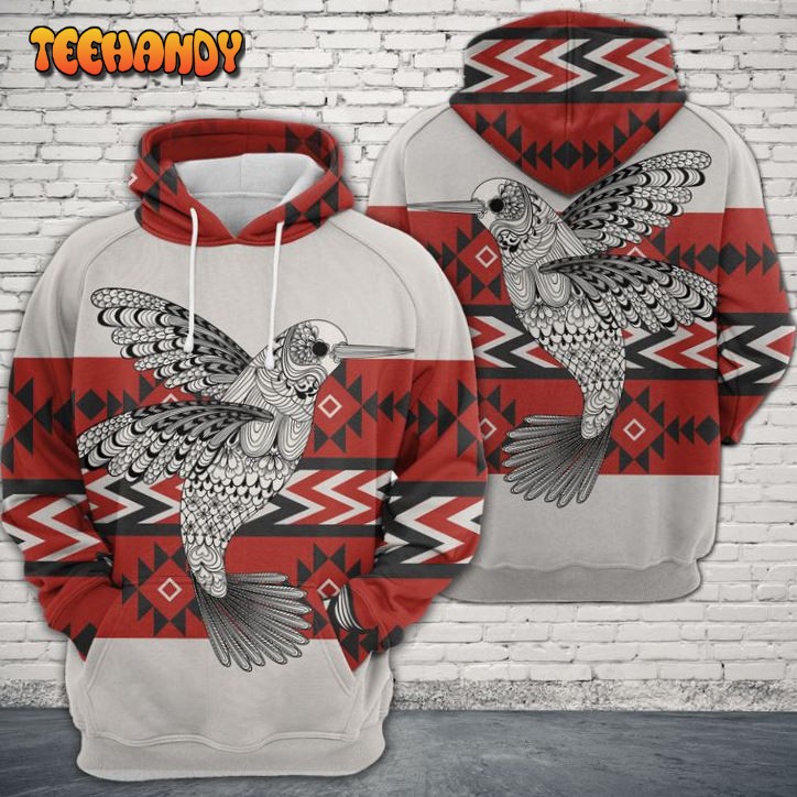 Hummingbird Zentangle Native Pattern 3D Printed HoodieZipper Hoodie