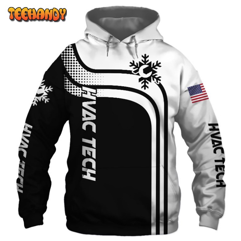 HVAC Tech Black US 3D Printed HoodieZipper Hoodie