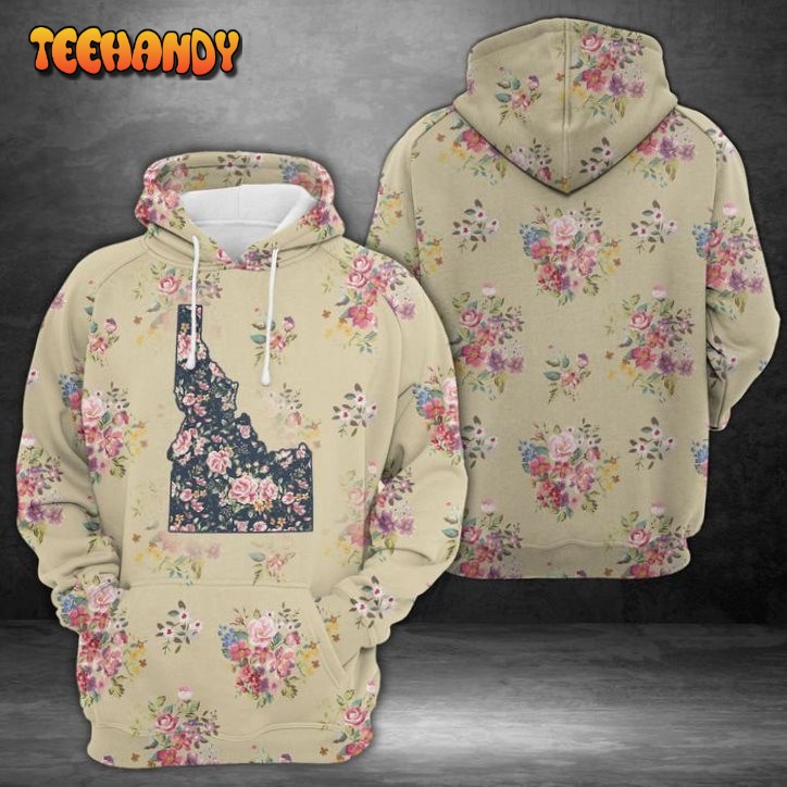 Idaho Floral Vintage 3D Printed HoodieZipper Hoodie