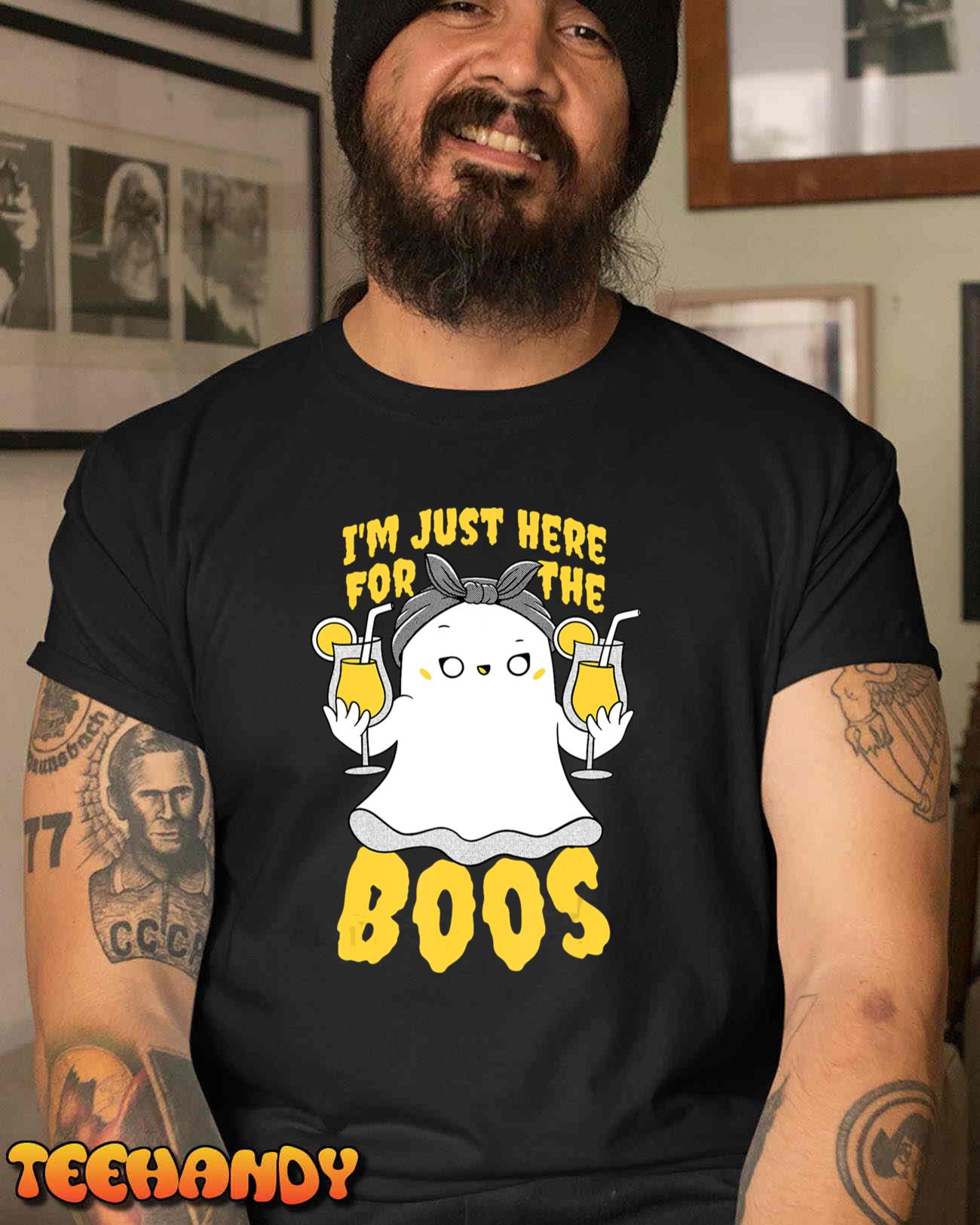 I’m Just Here For The Boos Halloween Women Ghost Cute Funny T-Shirt