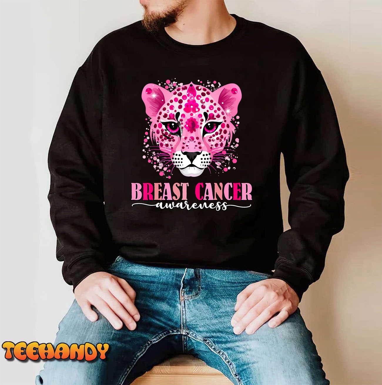 In October We Wear Pink cute little lion Breast Cancer women T-Shirt