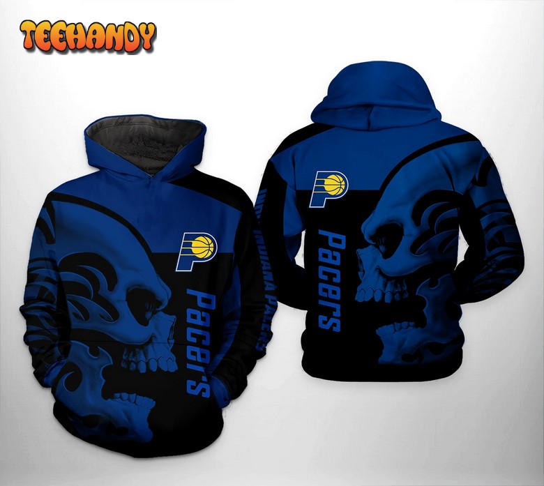 Indiana Pacers NBA Skull Team 3D Printed Hoodie Zipper Hoodie