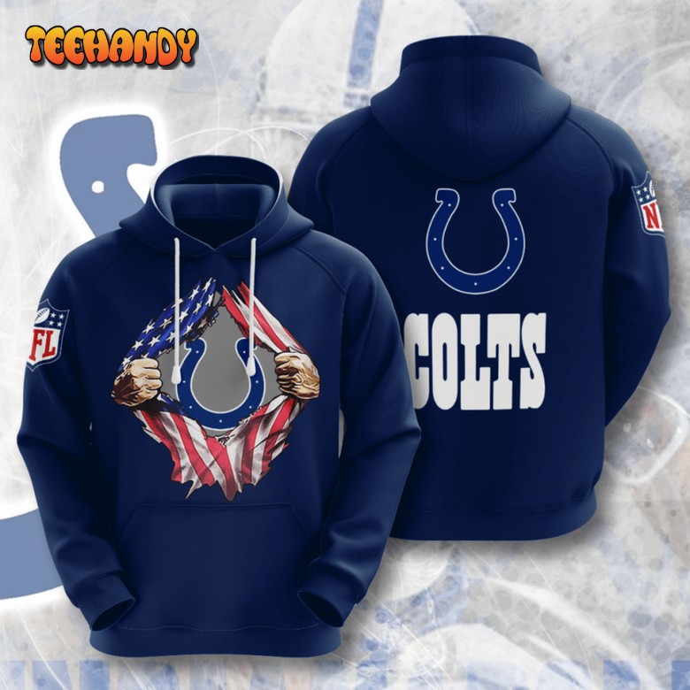 Indianapolis Colts American Football 3D Printed Hoodie Zipper Hoodie