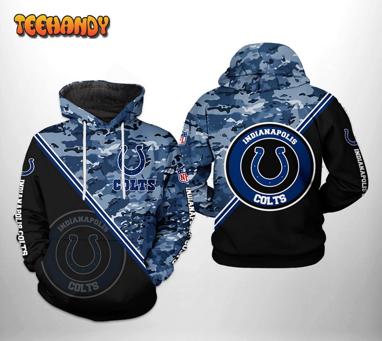 Indianapolis Colts NFL Camo Team 3D Printed Hoodie Zipper Hoodie