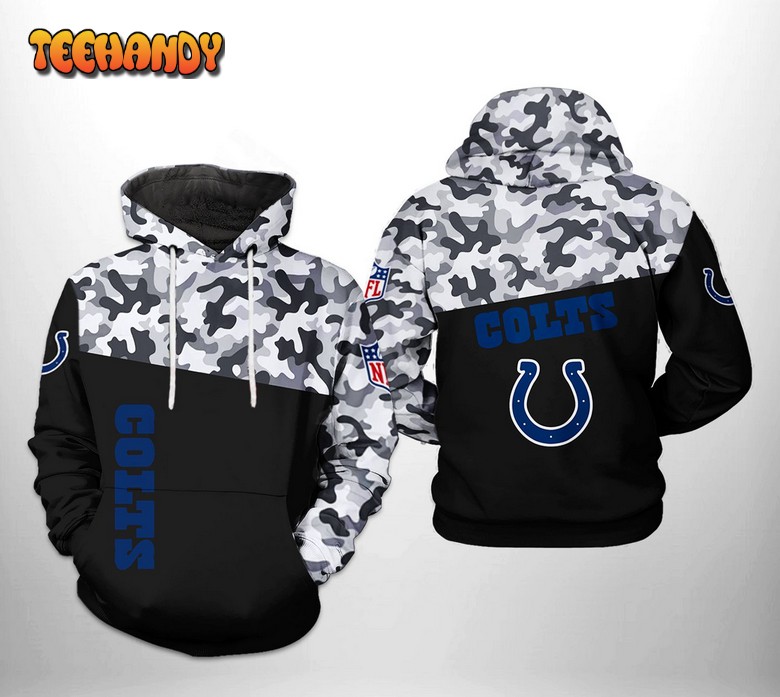 Indianapolis Colts NFL Camo Veteran Team 3D Printed Hoodie