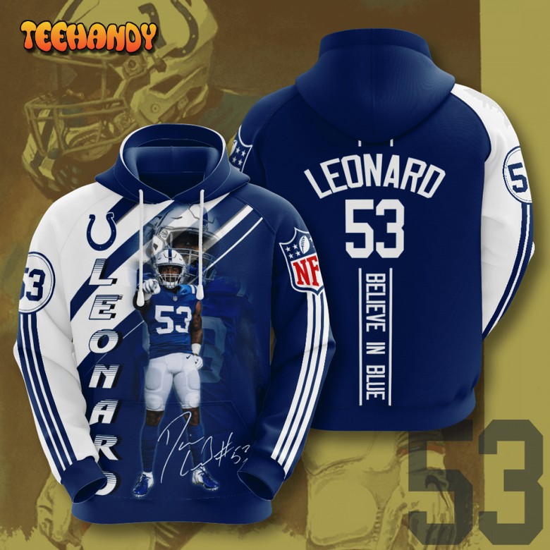 Indianapolis Colts NFL Darius Leonard 3D Printed Hoodie Zipper Hoodie