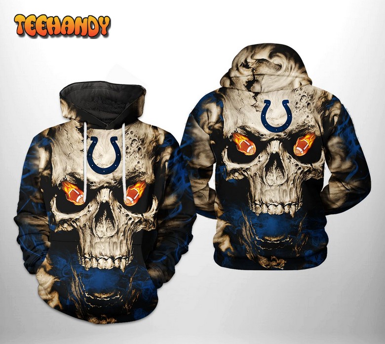 Indianapolis Colts NFL Skull Team 3D Printed Hoodie Zipper Hoodie