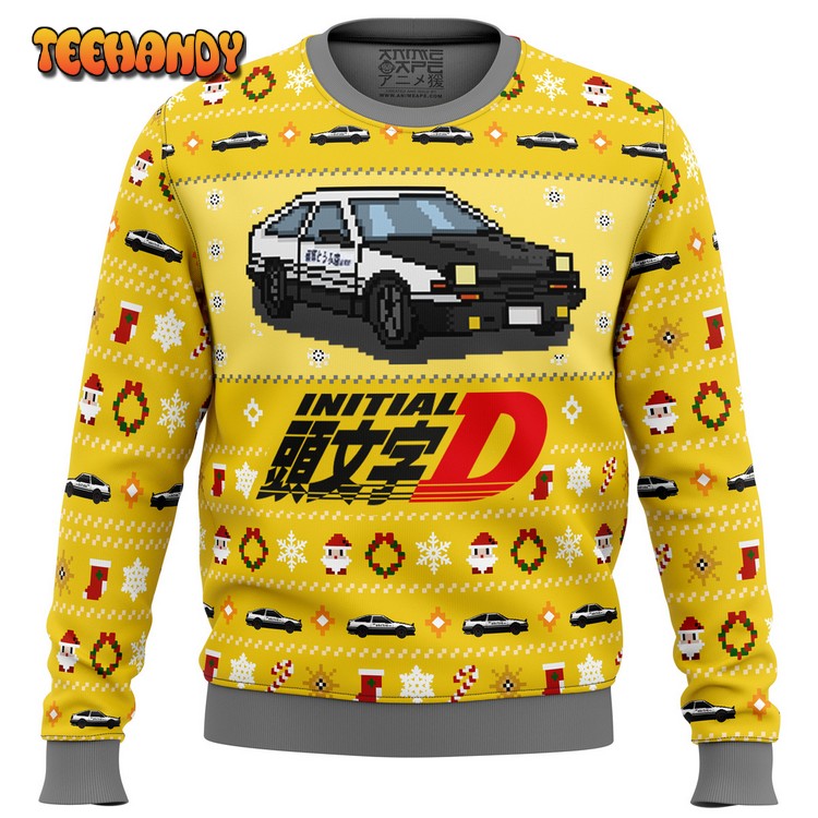 Initial D Classic Toyota Car Ugly Christmas Sweater