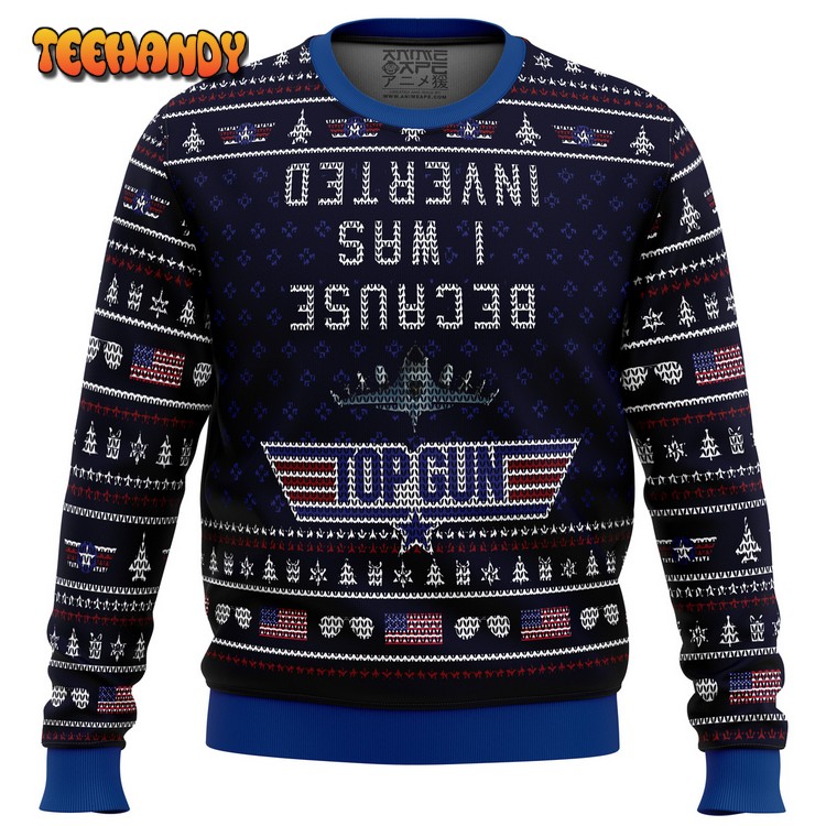 Inverted Top Gun Ugly Christmas Sweater