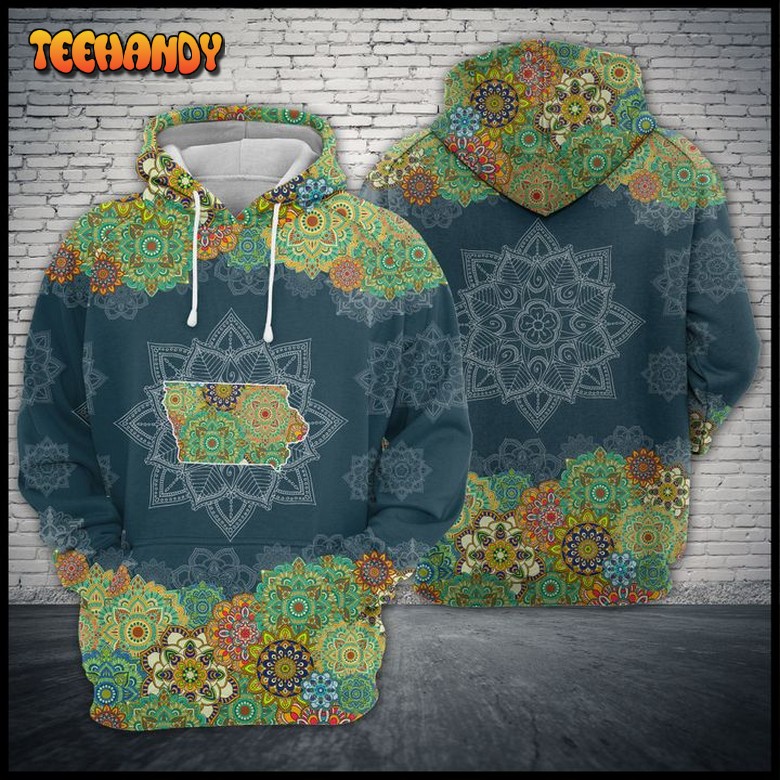 Iowa Floral Mandala 3D Printed Hoodie Zipper Hoodie