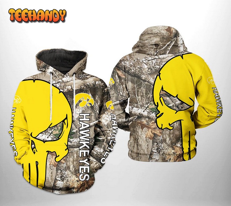 Iowa Hawkeyes NCAA Camo Veteran Hunting 3D Printed Hoodie