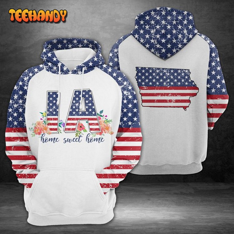 Iowa Home Sweet Home 3D Printed Hoodie Zipper Hoodie