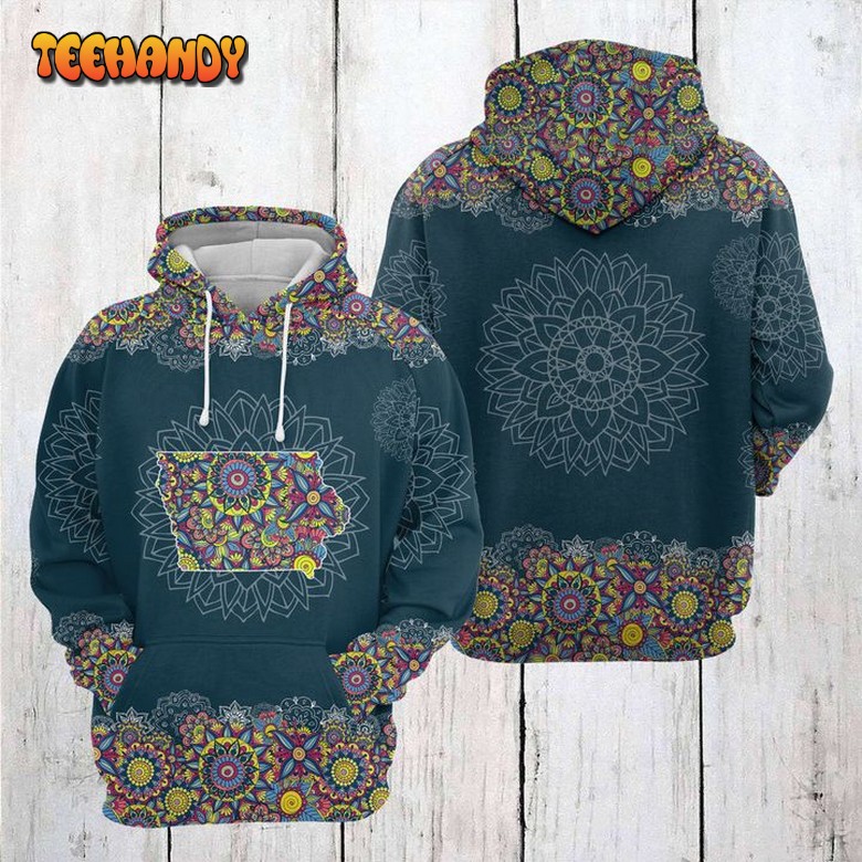 Iowa Mandala 3D Printed Hoodie Zipper Hoodie