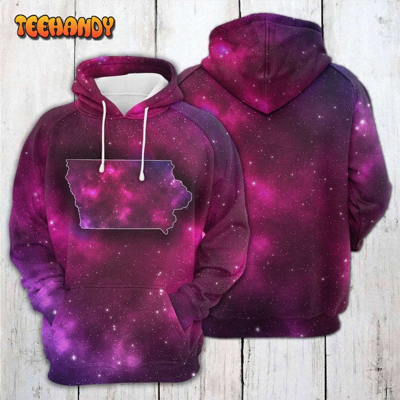 Iowa Purple Galaxy 3D Printed Hoodie Zipper Hoodie