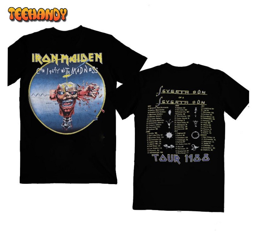 Iron Maiden Heavy Metal Vintage 1988 Can I Play With Madness Tour T-Shirt