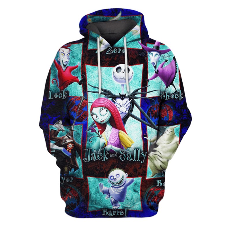 Jack and Sally Nightmare Before Christmas 3D Printed Hoodie